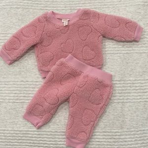 Cat & Jack baby heart pink sweatsuit